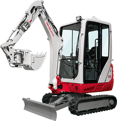 Minikoparka Takeuchi TB216 bokiem